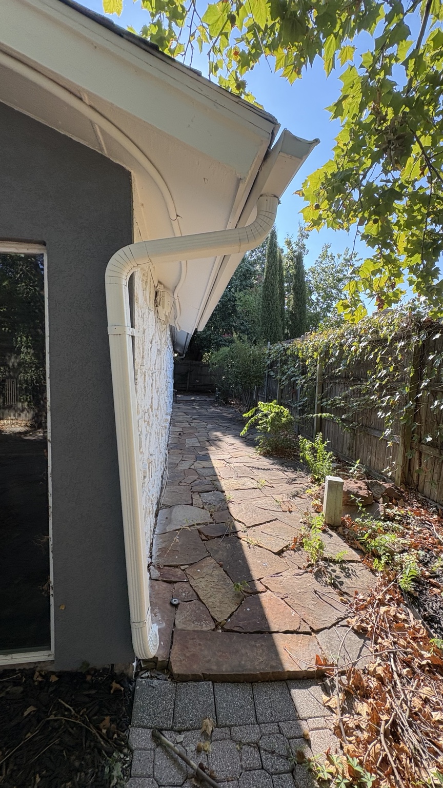 Walkway before landscaping