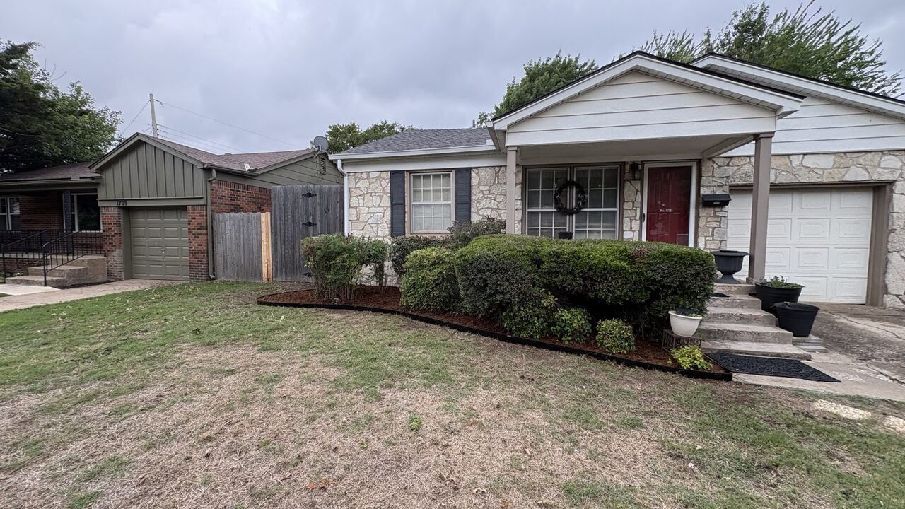 Freshly maintained lawn